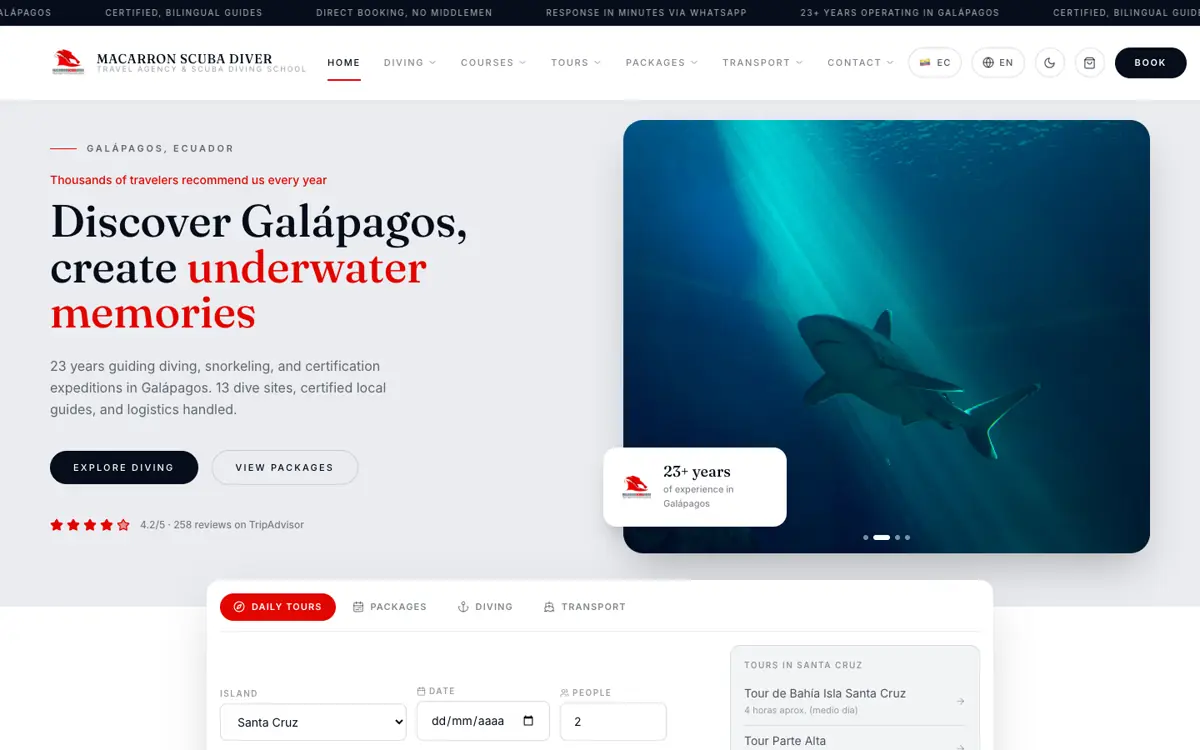 لقطة من موقع Macarron Scuba GPS