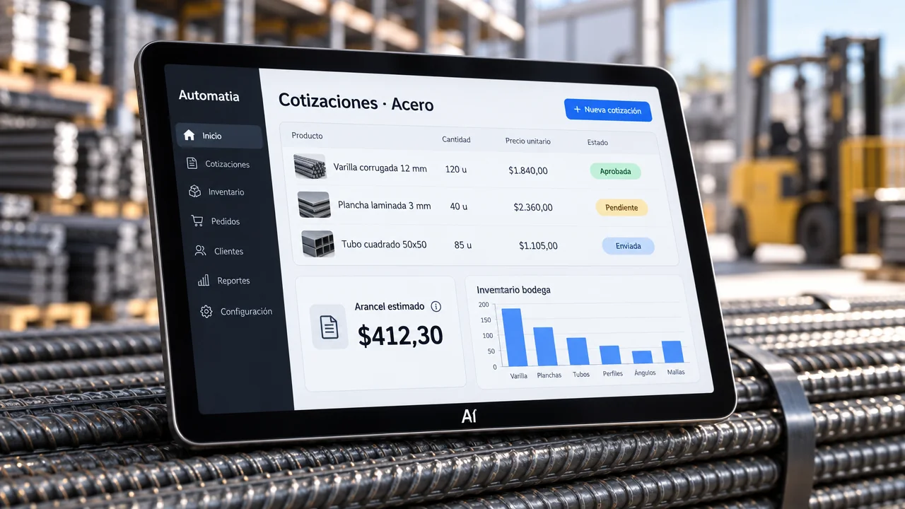 Panel del CRM Distribución de Acero