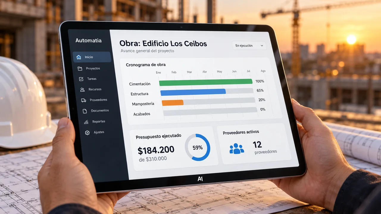 Panel del CRM para Constructoras